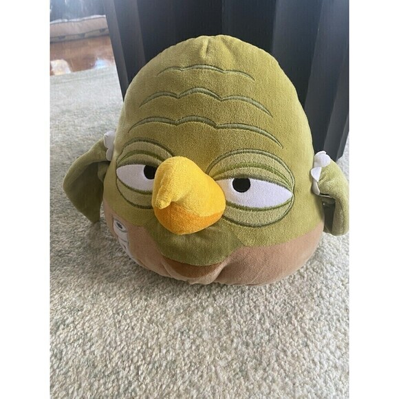 Angry Birds Star Wars Yoda Jedi Master Stuffed Plush Pillow Green Large 12" Gift - Picture 1 of 5